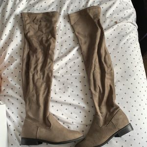 Over the knee suede boots